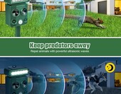 AOOWU odstraszacz zwierząt ultradźwiękowy solarny z czujnikiem ruchu – zdjęcie 5