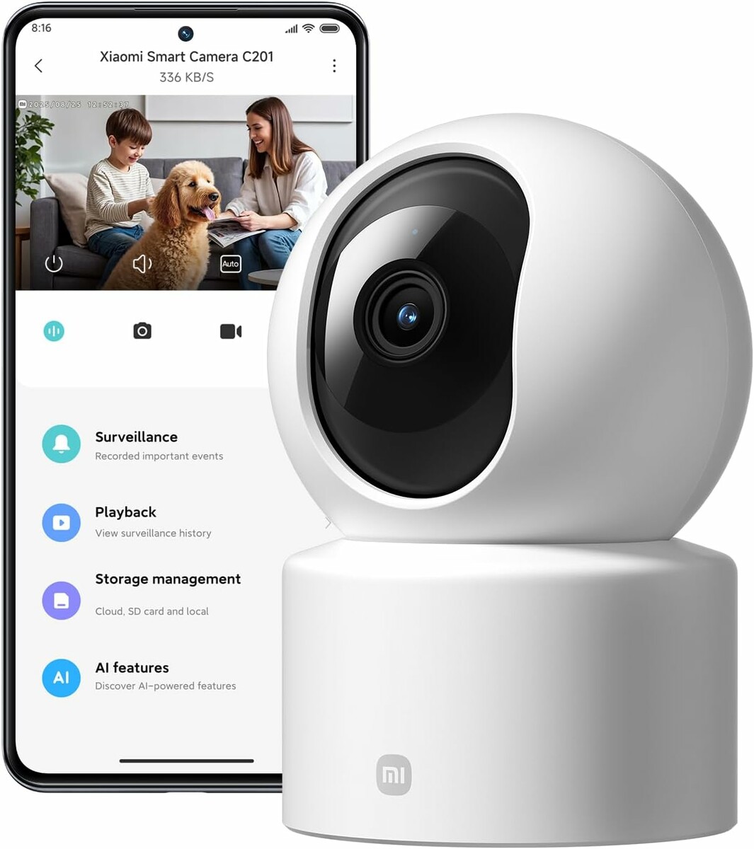 Xiaomi Smart Camera C201 - kamera Wi-Fi z zapisem na karcie pamięci 128 GB