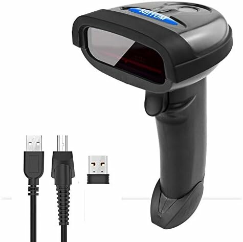 NETUM NT-1698W - bezprzewodowy skaner kodów kreskowych 1D, USB