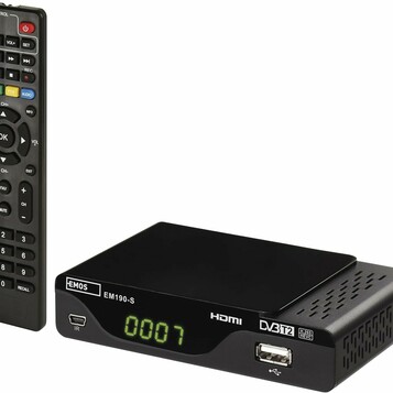 Dekoder DVB-T2 HEVC tuner TV EMOS J6014 (stan nowy)