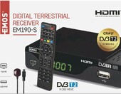 EMOS J6014 - dekoder DVB-T2 HEVC tuner TV naziemnej z pilotem – zdjęcie 2