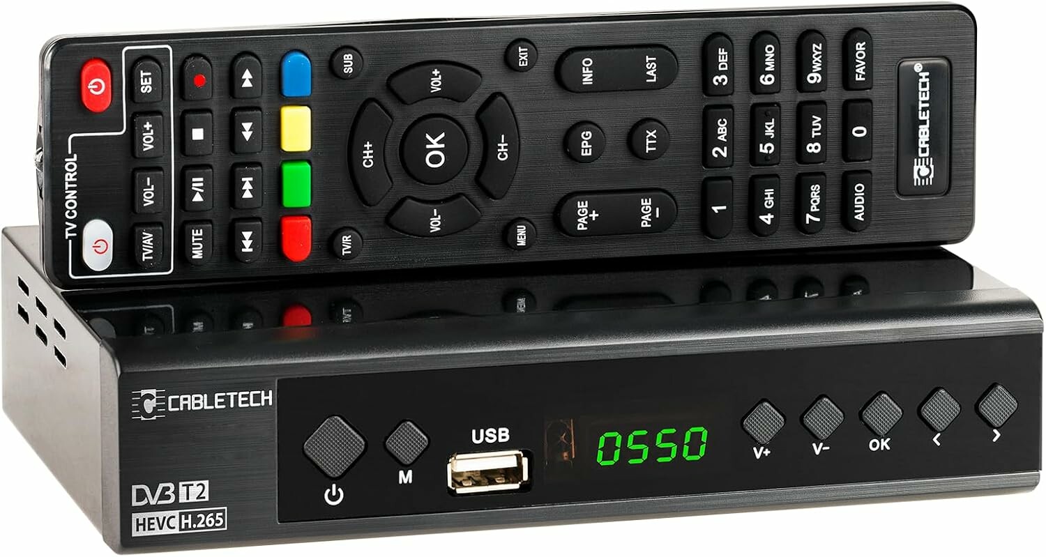 Cabletech URZ0336C - tuner DVB-T/C HEVC H.265, dekoder naziemny