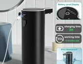 PUGTOW ZYQ-BF - automatyczny dozownik mydła w pianie, czarny, USB-C – zdjęcie 3