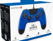 Gioteck VX-4 – przewodowy pad USB do PS4, niebieski – zdjęcie 1