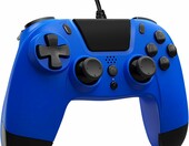 Gioteck VX-4 – przewodowy pad USB do PS4, niebieski – zdjęcie 3