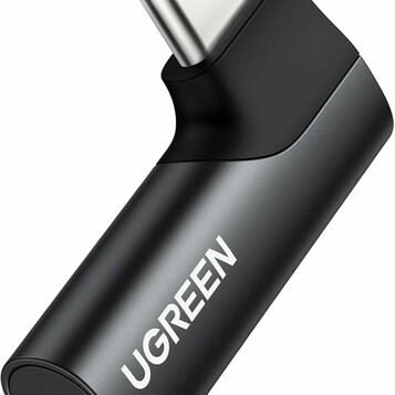 UGREEN USB-C na jack 3,5 mm – kątowy adapter audio 90°, czarny