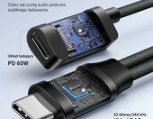 UGREEN USB-C na Jack 3,5 mm – adapter audio z ładowaniem PD 60W – zdjęcie 4