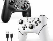 AceGamer – zestaw 2 bezprzewodowych kontrolerów do Nintendo Switch, czarny i biały – zdjęcie 1