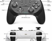 AceGamer – zestaw 2 bezprzewodowych kontrolerów do Nintendo Switch, czarny i biały – zdjęcie 2