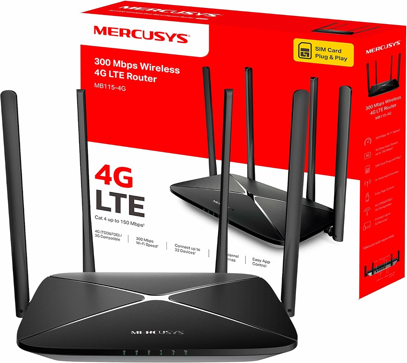 Mercusys MB115-4G – router LTE Wi-Fi z 4 antenami i 4 portami LAN