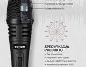 TONOR K1 Mikrofon dynamiczny wokalny XLR czarny - ręczny do karaoke – zdjęcie 3