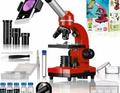 Bresser Junior Biolux SEL – mikroskop szkolny 40-1600x z LED, czerwony – zdjęcie 1