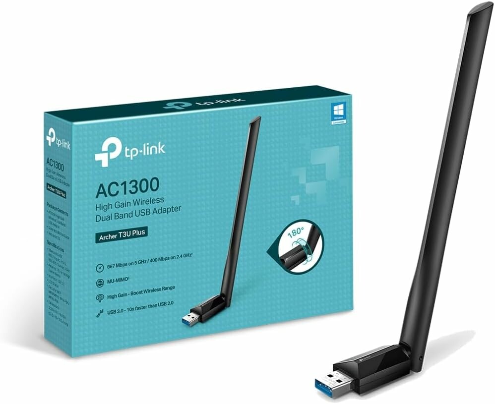 TP-Link Archer T3U Plus – karta sieciowa USB 3.0 Wi-Fi AC1300, czarna