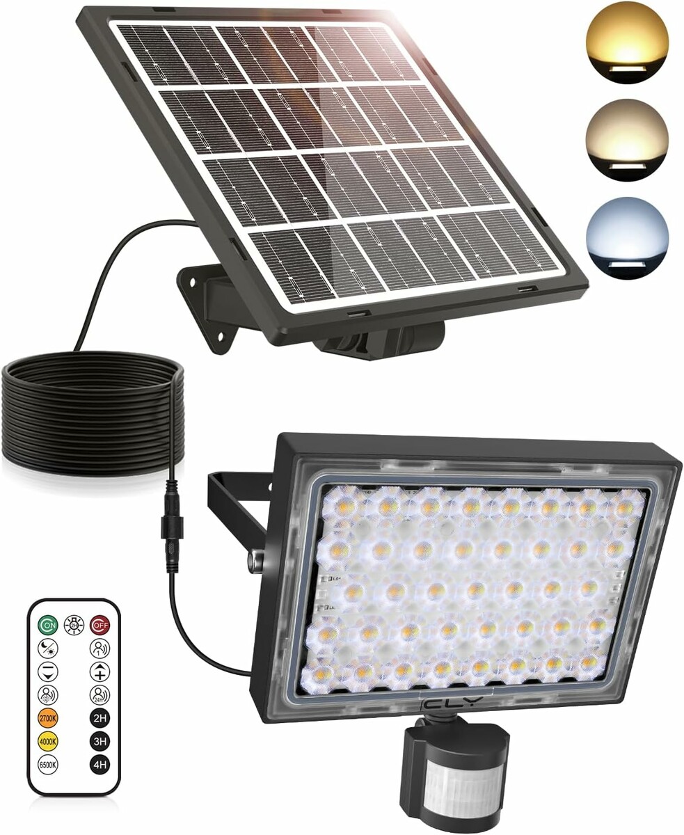 CLY solarny naświetlacz LED 30 W z czujnikiem ruchu, panel słoneczny