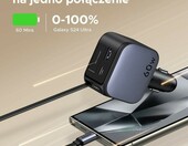 UGREEN Nexode 60 W – ładowarka samochodowa 3 porty ze zwijanym kablem USB-C – zdjęcie 3