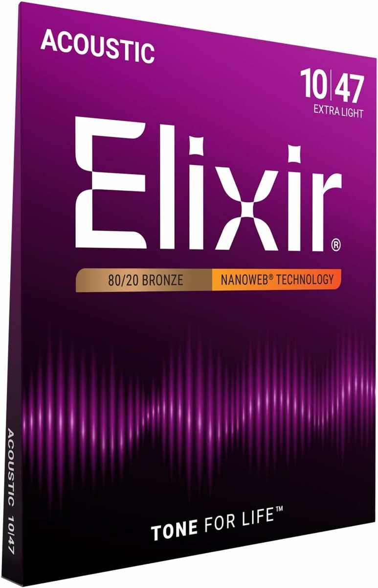 Elixir NANOWEB 10-47 – struny do gitary akustycznej, powłoka Nanoweb