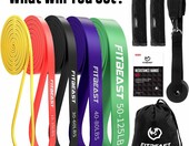 FitBeast Zestaw 5 Taśm Oporowych – opór 5-125 LB, torba, zaczep na drzwi – zdjęcie 5