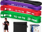 Sensei Zestaw 4 Taśm Oporowych – opór 1-40 kg, worek, plan treningowy – zdjęcie 1