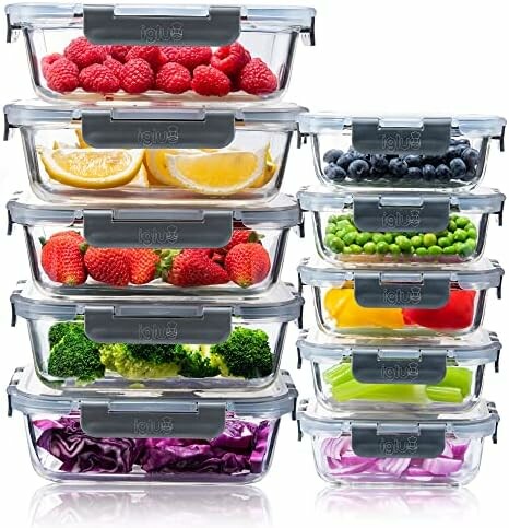 Igluu Meal Prep Zestaw 10 Szklanych Pojemników – 370 i 1050 ml