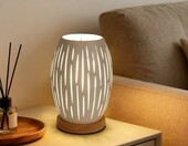Comely Lampa Stołowa Metal i Drewno E27 – nowoczesna, biała – zdjęcie 1