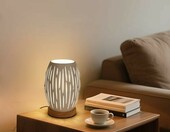 Comely Lampa Stołowa Metal i Drewno E27 – nowoczesna, biała – zdjęcie 5
