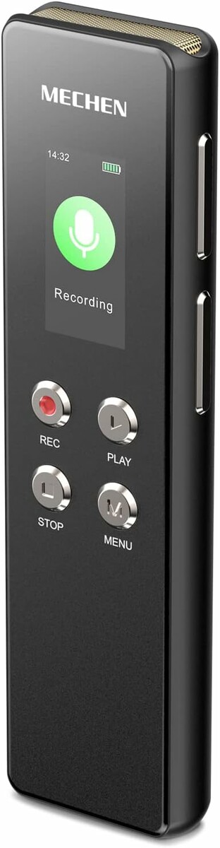 MECHEN Dyktafon Cyfrowy 128 GB – aktywacja głosem, redukcja szumów