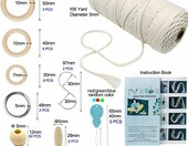 suo long 21e – zestaw do makramy z bawełnianym sznurkiem 3 mm, beżowy – zdjęcie 2