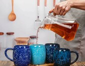 SECELES RLMUG06DB2 – ceramiczny kubek ręcznie szkliwiony 600 ml, ciemnoniebieski – zdjęcie 4