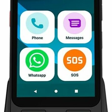 SPC Zeus 2 64 GB z etui i stacją ładującą – smartfon dla seniorów, czarny