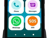 SPC Zeus 2 64 GB z etui i stacją ładującą – smartfon dla seniorów, czarny – zdjęcie 1