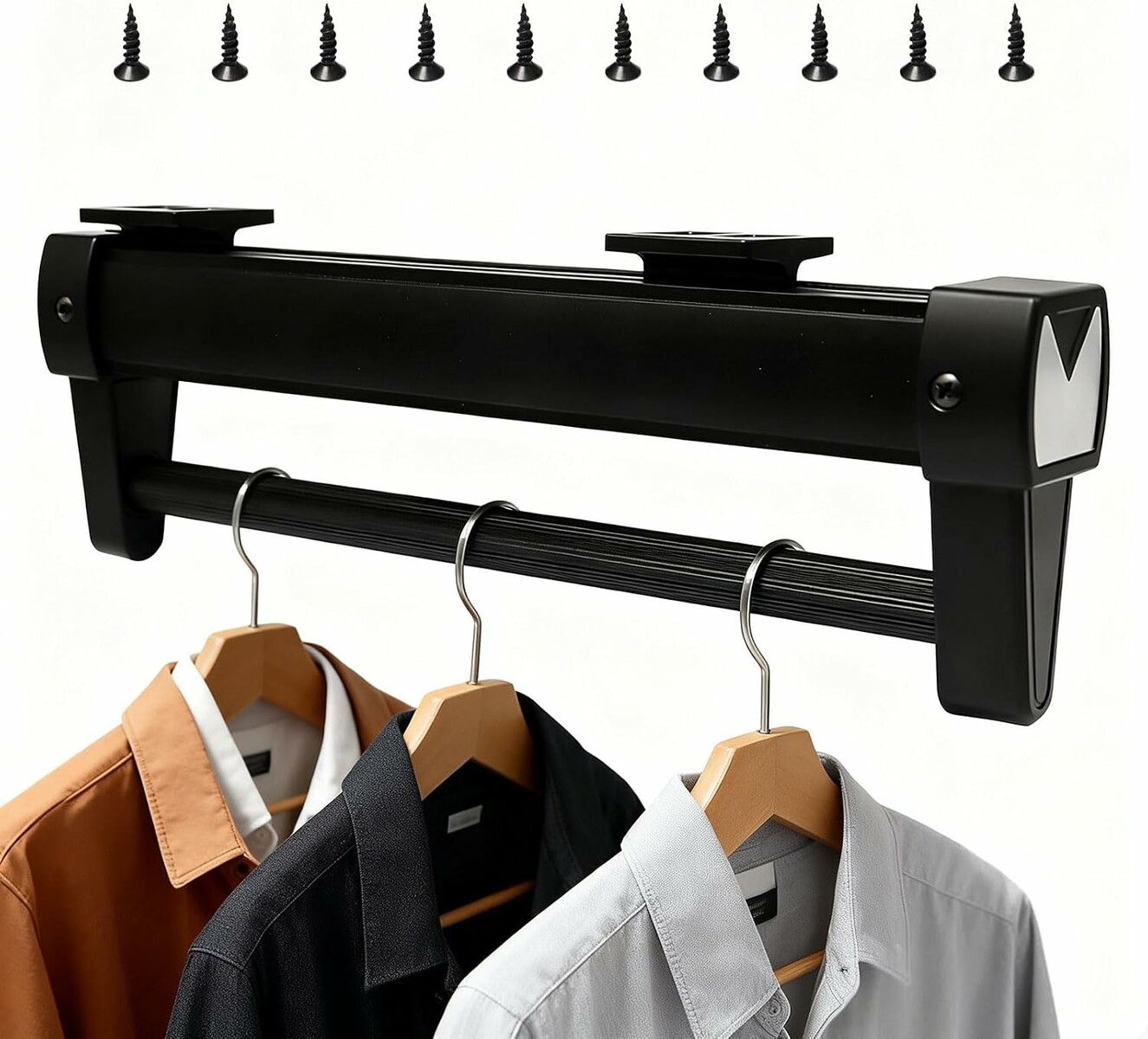Bofanze wysuwany wieszak do szafy 30 cm – komandorka z aluminium, czarna