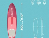 AQUASTIC Perth 9'10 – pompowana deska SUP allround, różowa – zdjęcie 2