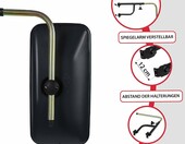 KOTARBAU ZSY2970k – 2 lusterka do ciągnika 28,5 x 15,5 cm z regulowanymi wspornikami – zdjęcie 4