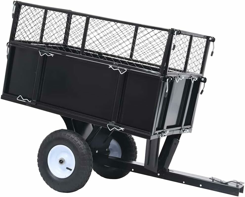 vidaXL 92449 – przyczepka do kosiarki i traktorka z wywrotem, 150 kg