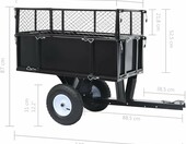 vidaXL 92449 – przyczepka do kosiarki i traktorka z wywrotem, 150 kg – zdjęcie 2