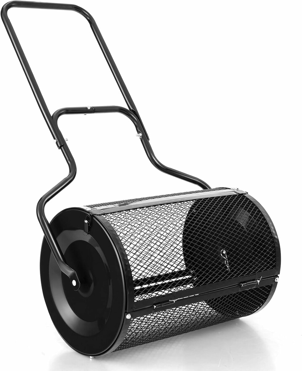 COSTWAY SF6345DE – rozsiewacz kompostu i nawozów 75 l, metalowy, czarny