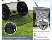 COSTWAY SF6345DE – rozsiewacz kompostu i nawozów 75 l, metalowy, czarny – zdjęcie 4