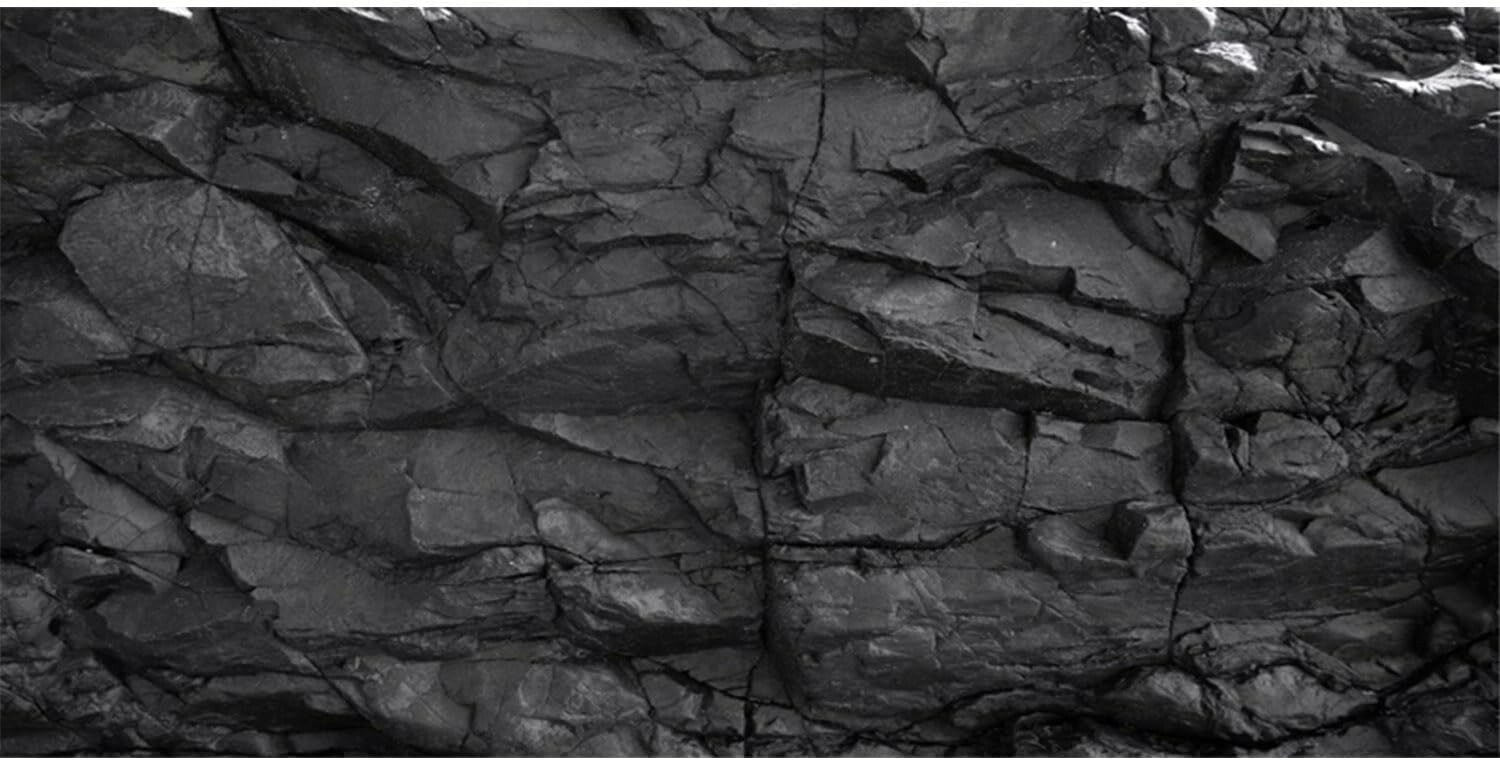 AWERT Tło do akwarium 91 x 50 cm – winylowe tło z motywem czarnej skały
