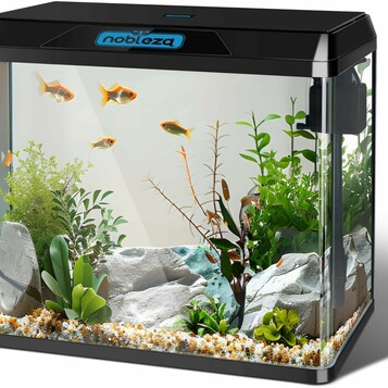 Nobleza Zestaw akwarium 54 l – szklane akwarium z filtrem i oświetleniem LED, czarny