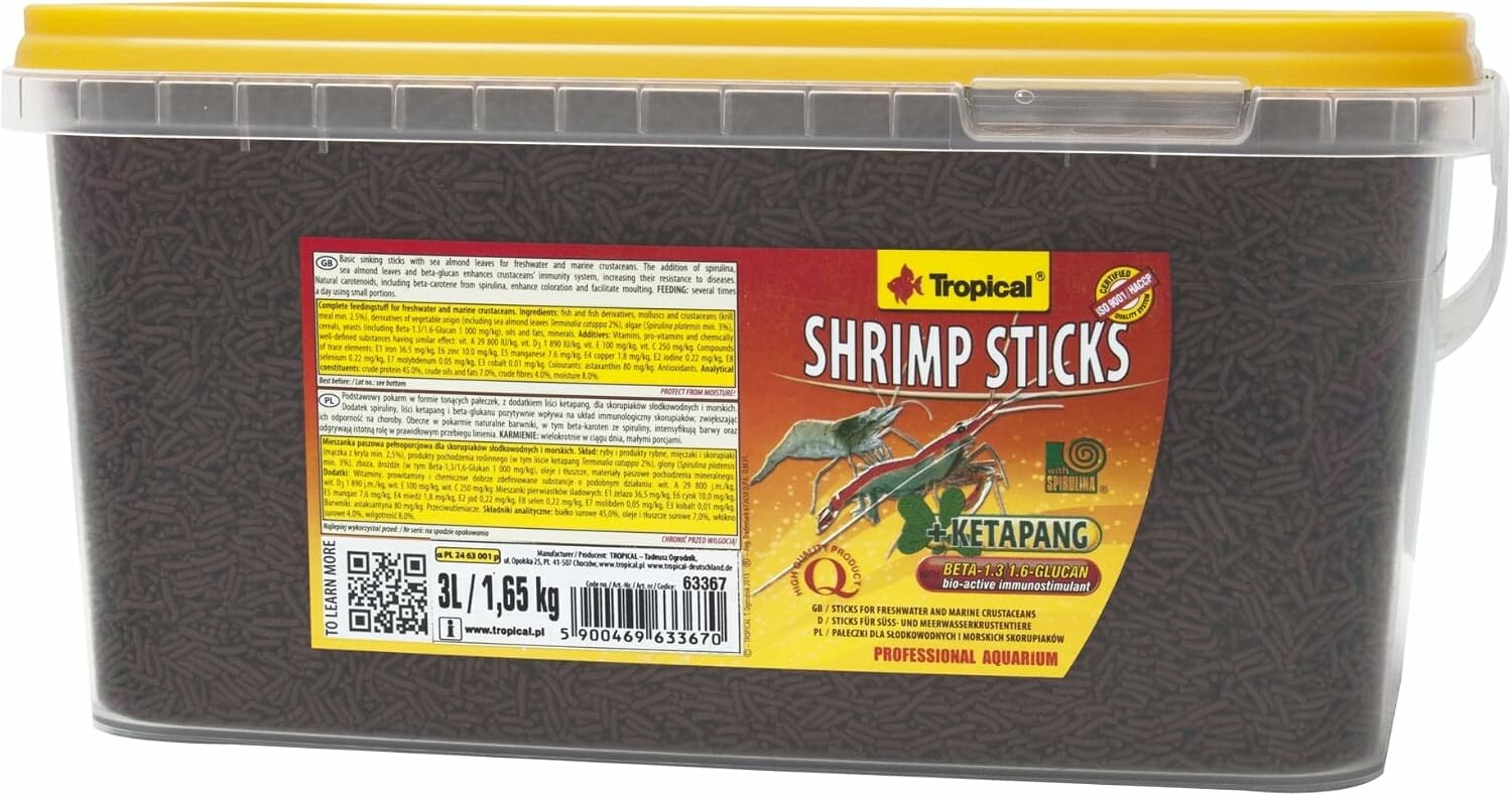 Tropical Shrimp Sticks 3 l – pokarm w tonących pałeczkach dla krewetek