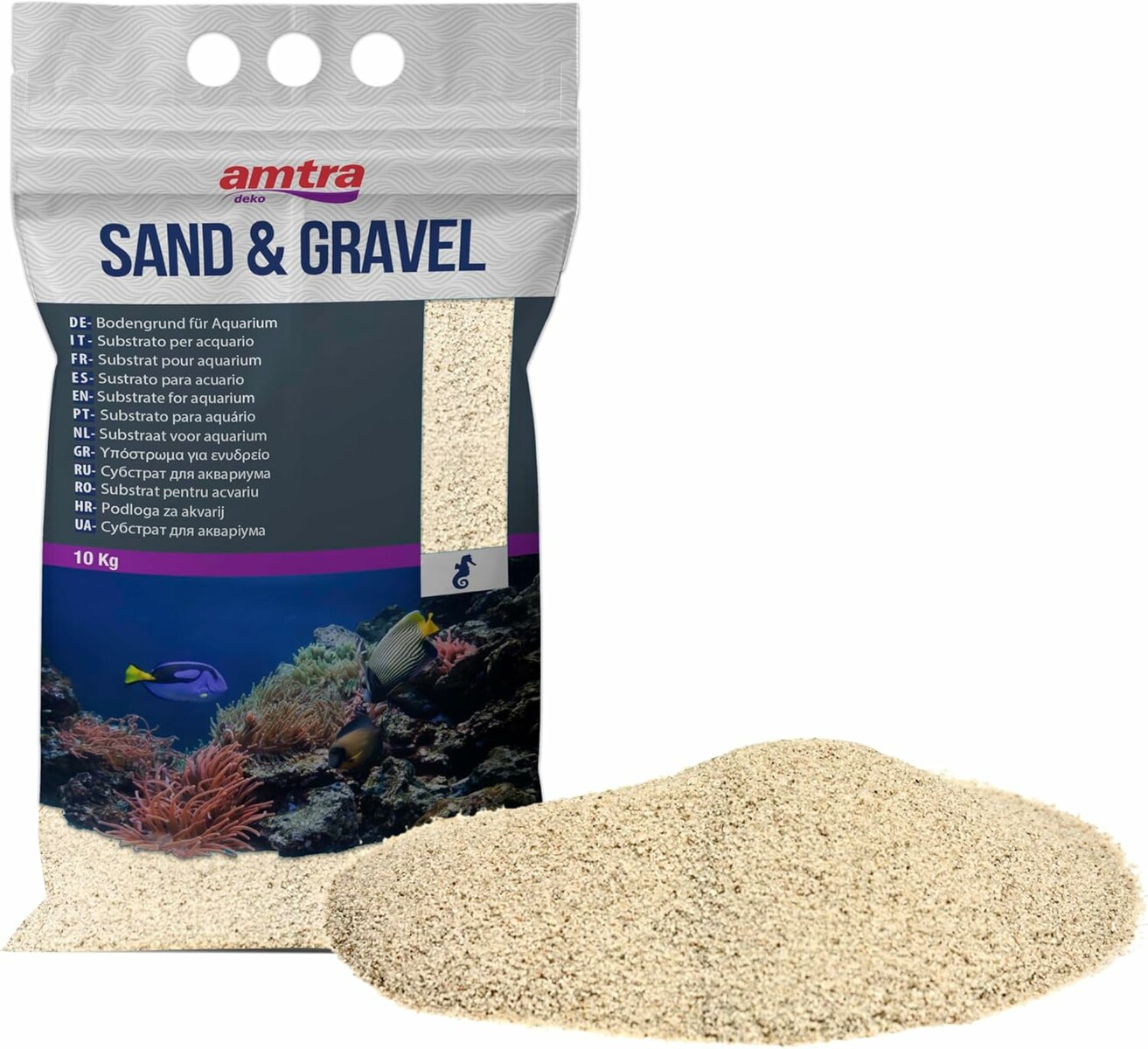 Amtra – delikatny biały piasek do akwarium, 10 kg