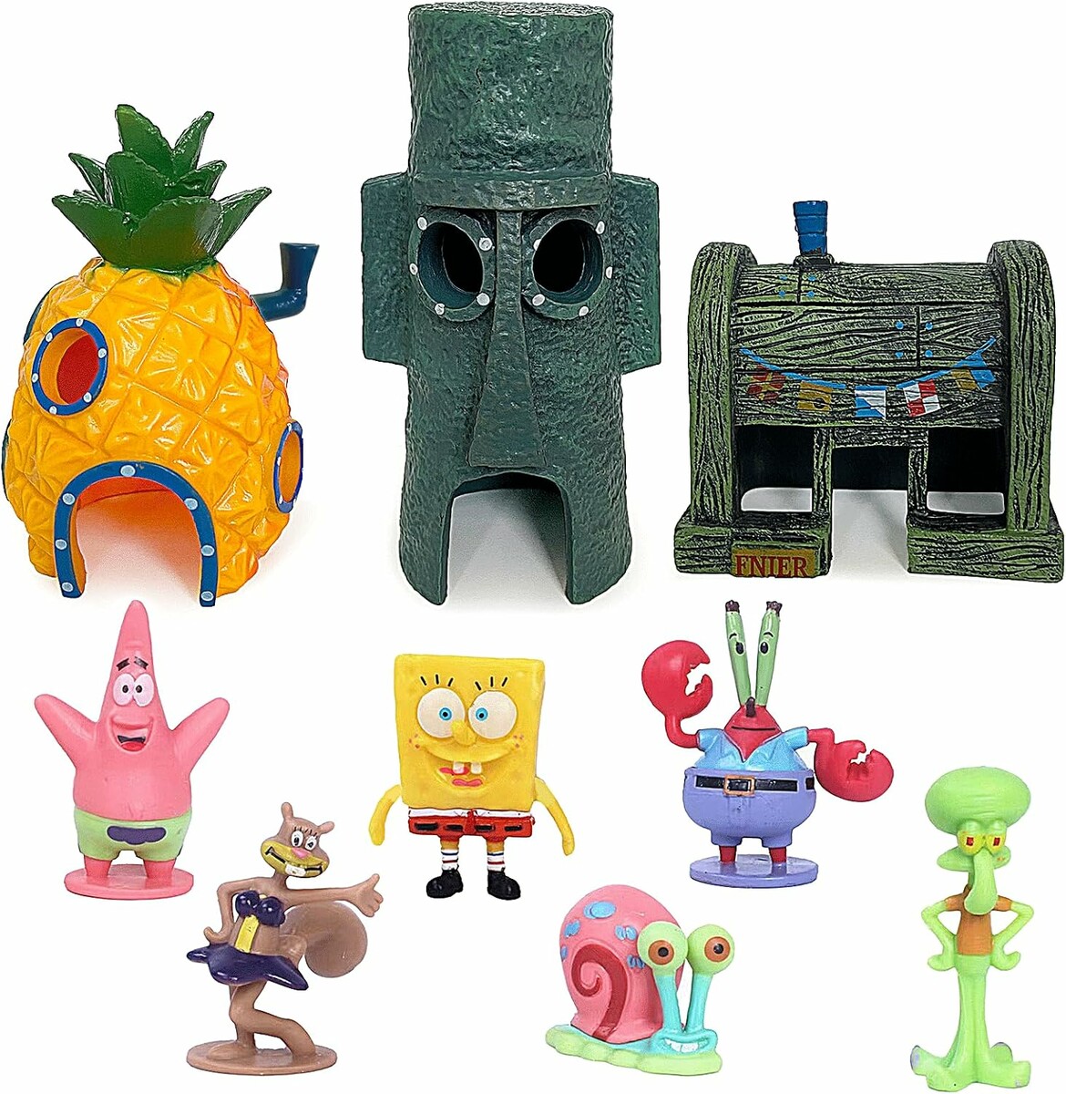 MeYuxg dekoracja do akwarium – domek ananas z żywicy dla ryb