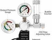 QWORK reduktor CO2 do akwarium z dwoma manometrami i licznikiem bąbelków, W21.8, 12 V – zdjęcie 3