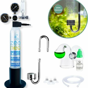 Q-Grow Aquarium CO2 Anlage Plus – kompletny zestaw CO2 do akwarium z butlą 425 g