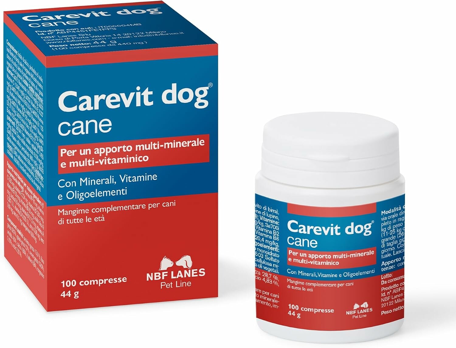 NBF Lanes Carevit Dog – witaminy i minerały dla psów, 100 tabletek