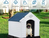 Costway PS7065 – plastikowa buda dla psa z podwyższoną podłogą, 70 x 65 cm – zdjęcie 2