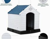 Costway PS7065 – plastikowa buda dla psa z podwyższoną podłogą, 70 x 65 cm – zdjęcie 5
