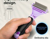 Pretty Paw – szczotka 2 w 1 do podszerstka dla kota, fioletowa – zdjęcie 2