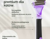 Pretty Paw – szczotka 2 w 1 do podszerstka dla kota, fioletowa – zdjęcie 4