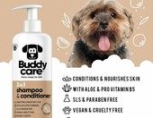 Buddycare szampon i odżywka 2 w 1 dla psów 500 ml – z aloesem i prowitaminą B5 – zdjęcie 2